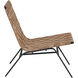 Omari Suede Light Tan Leather Lounge Chair